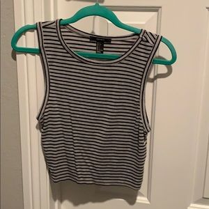 Striped grey and black tank top
